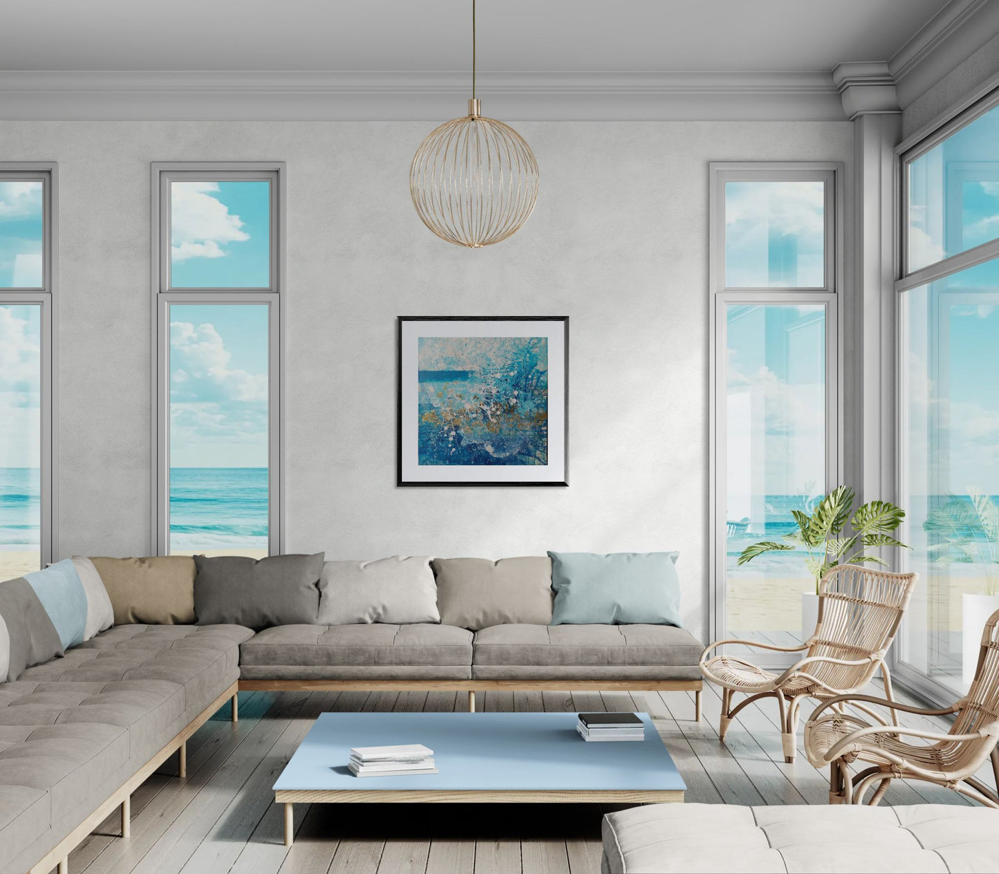 'The Power of Blue and Gold' - original painting art by Alina Walkusz