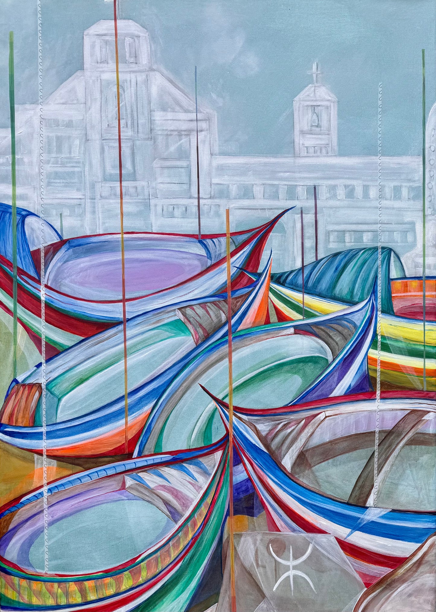 ‘Hombre Libre Boats’ - original painting by Anita Isabelle Klein