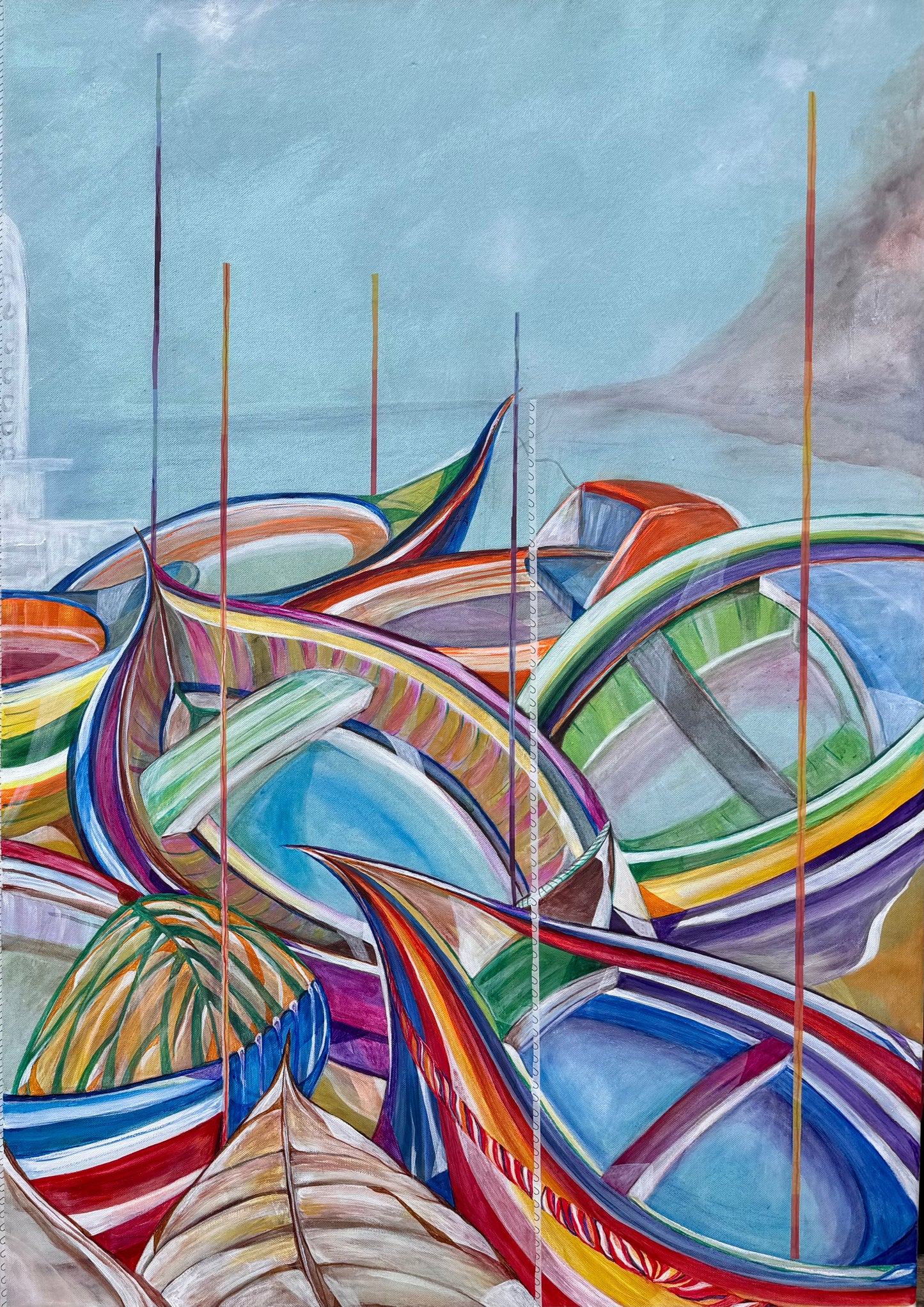 ‘Hombre Libre Boats’ - original painting by Anita Isabelle Klein
