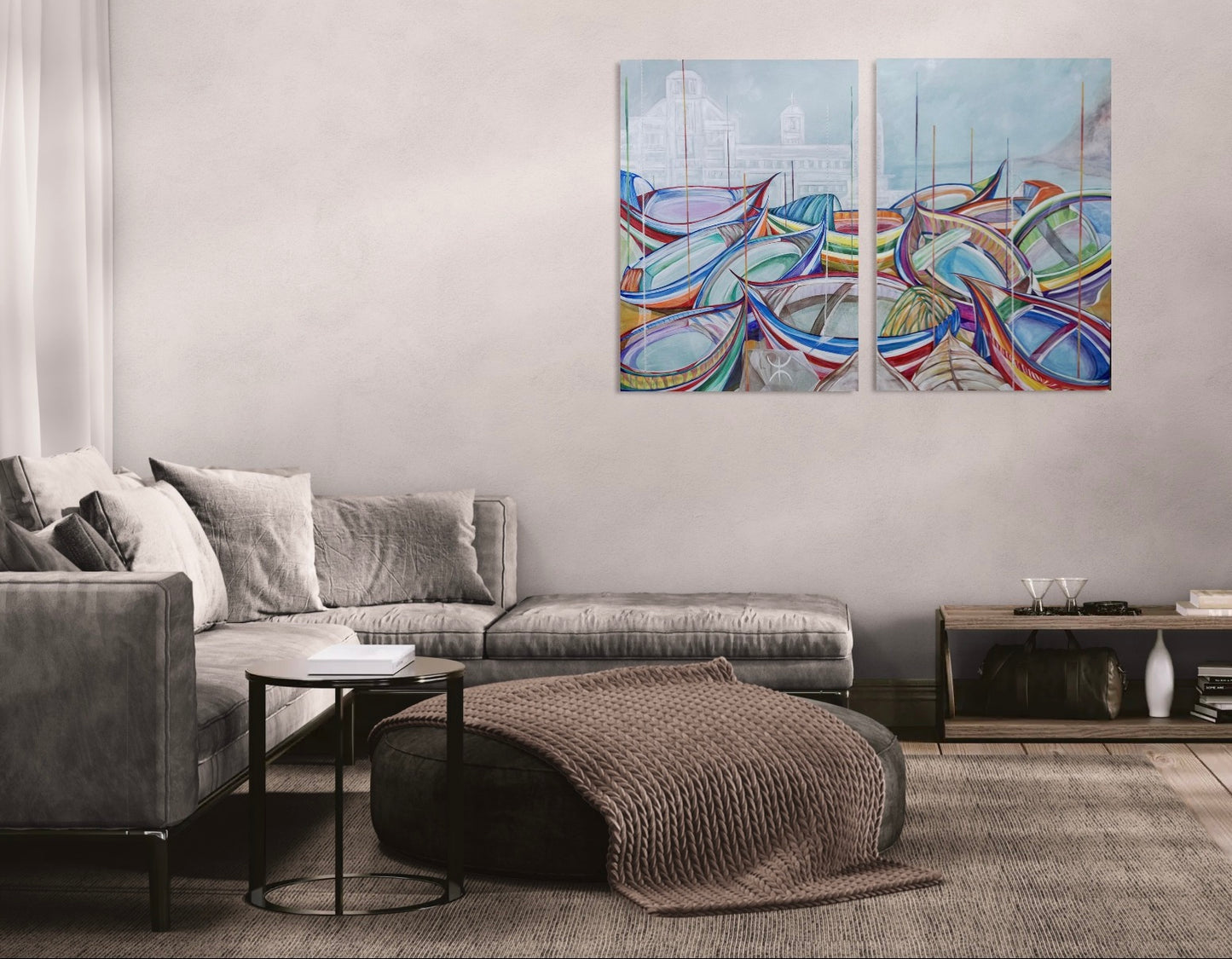 ‘Hombre Libre Boats’ - original painting by Anita Isabelle Klein