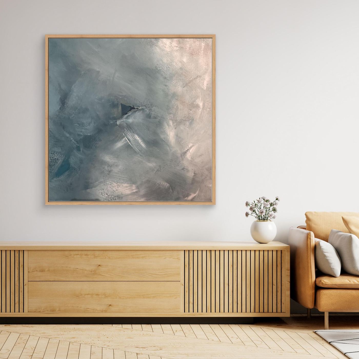 Canvas Print- Blue Triangle Abstract by Alina Walkusz