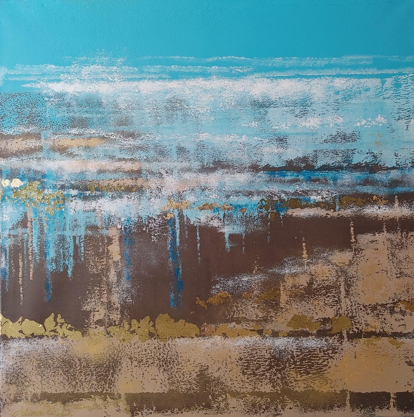 Oryginalna praca Aliny Walkusz „Moc błękitu i złota”