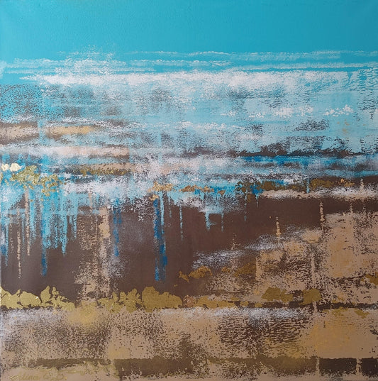 Oryginalna praca Aliny Walkusz „Moc błękitu i złota”