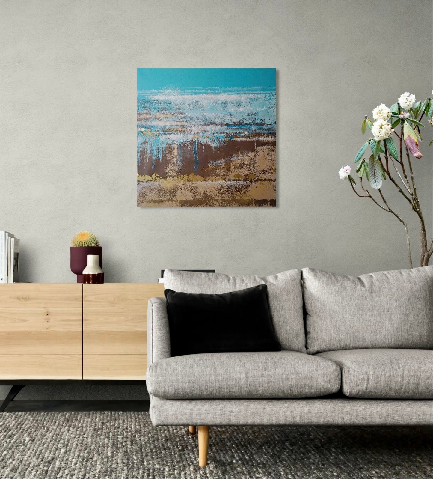 Oryginalna praca Aliny Walkusz „Moc błękitu i złota”