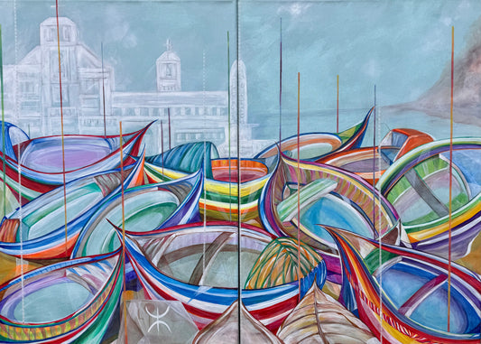 ‘Hombre Libre Boats’ - original painting by Anita Isabelle Klein