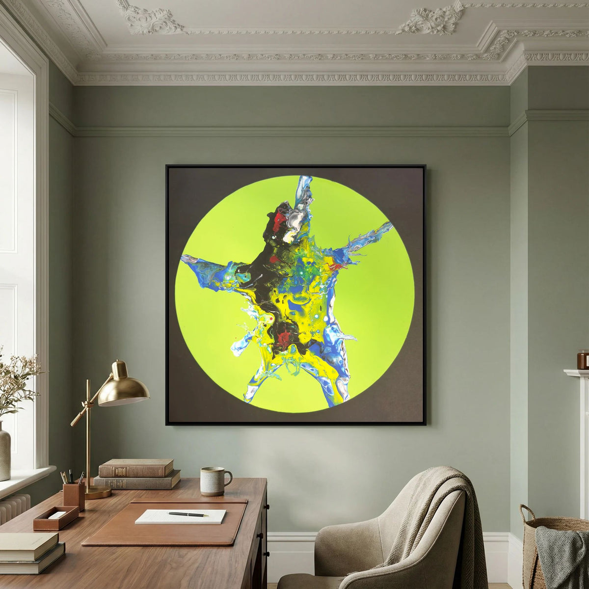 Canvas Print -Synthesis of Chaos on Lime Green by Anita Isabelle Klein/AIK