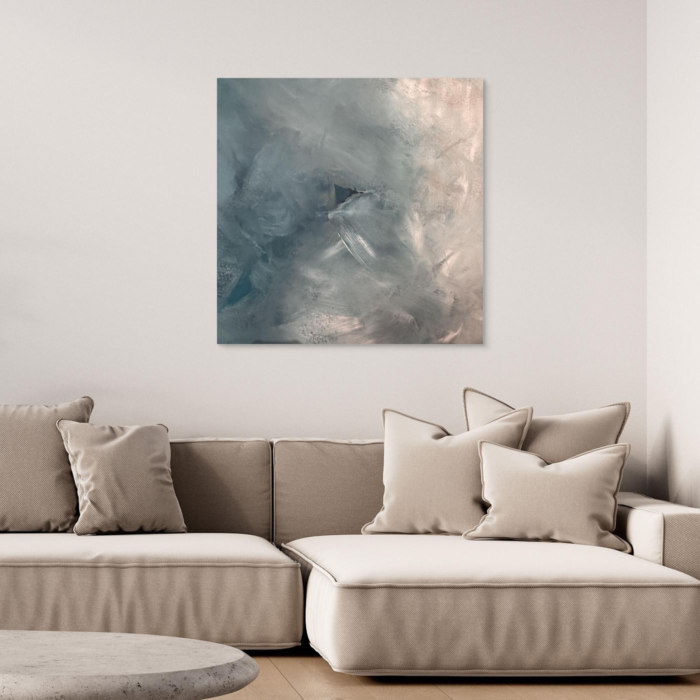 Canvas Print- Blue Triangle Abstract by Alina Walkusz 