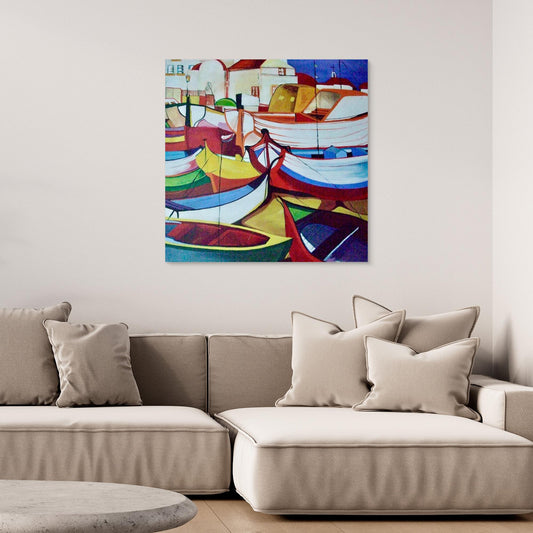 Canvas Art Print - AIK/Mykonos Boats 1
